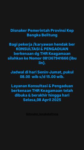 Konsultasi & Pengaduan berkenaan dengan Tunjangan Hari Raya Keagamaan Tahun 2025