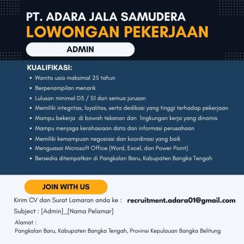info Loker PT ADARA JALA SAMUDERA-Pangkalan Baru/Bangka Tengah