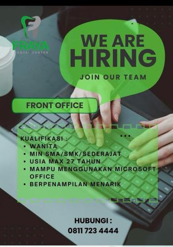 info Loker Front Office-Fraya Dental Center-Pangkalpinang