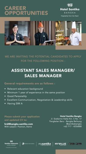 info Loker Assistant Sales Manager/Sales Manager-Hotel Santika Bangka