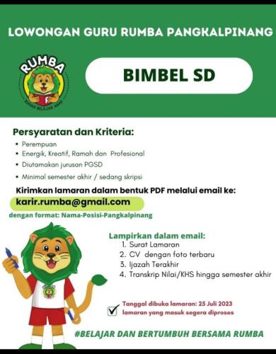 info Loker Guru Rumba Pangkalpinang