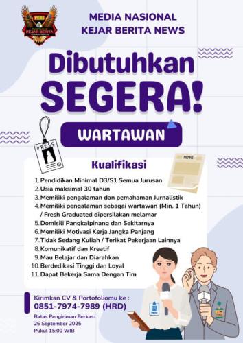 info Loker Wartawan-KEJAR BERITA NEWS.