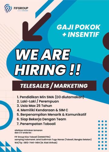 info Loker Telesales/Marketing-FIF GROUP-Bangka Selatan