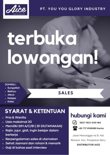 info Loker Sales PT You You Glory Industry-SALES