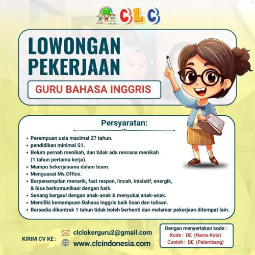 info Loker Guru Bahasa Inggris-CLC Sungailiat