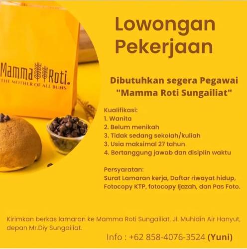 info Loker Pegawai Toko Roti-Sungailiat