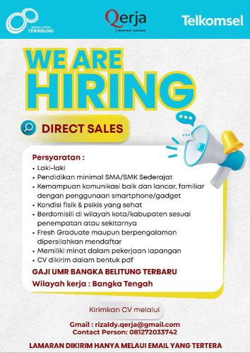 info Loker DIRECT SALES-Mitra Cipta Teknologi