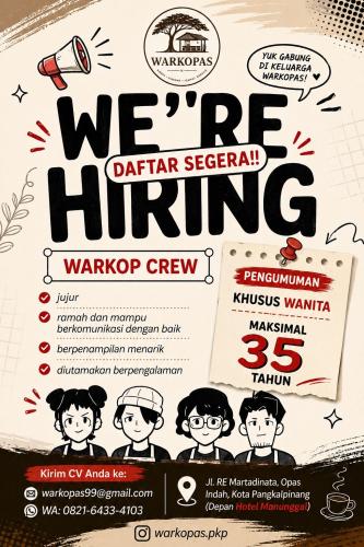 info Loker WARKOP-Warkopas-Pangkalpinang