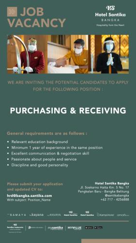 info Loker Purchasing & Receiving-Hotel Santika Bangka