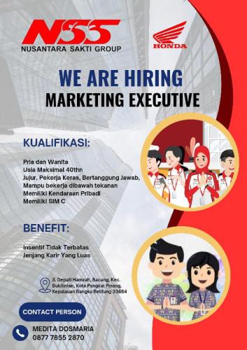 info Loker Marketing Executive-Nusantara Sakti Group-Honda
