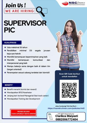 info Loker Supervisor PIC-PT Nusantara Surya Sakti-Bangka Belitung