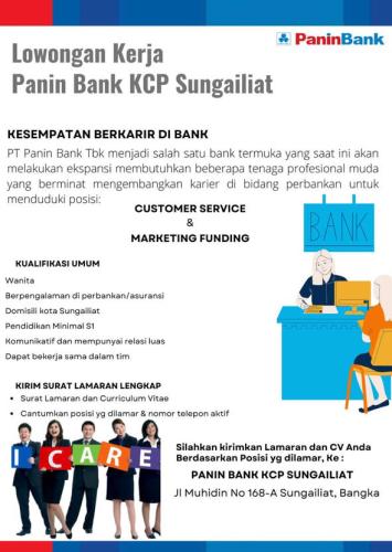info Loker PANIN BANK KCP SUNGAILIAT