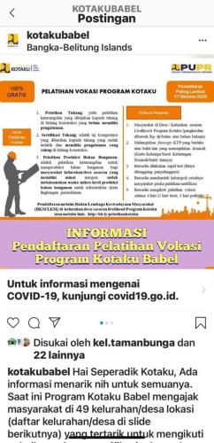 Info pelatihan Gratis @kotaku_babel