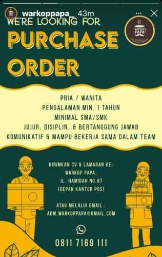 Info Loker Purchase Order Warkoppapa @Pangkalpinang