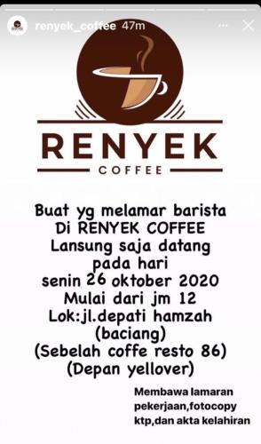 Info Loker Barista di Kedai kopi @Pangkalpinang