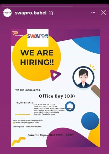 info Loker Office Boy @Pangkalpinang