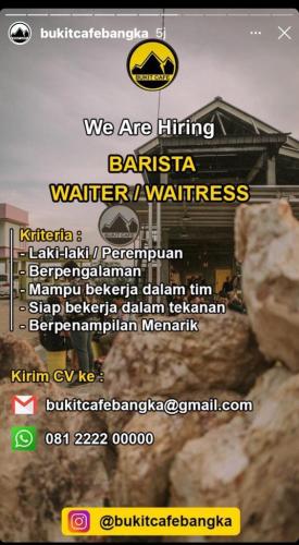 info Loker Barista,Waiter &waitress -bukit cafe @Pangkalpinang