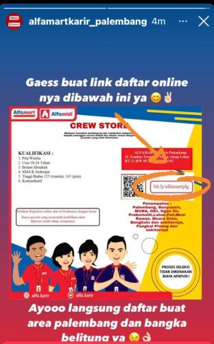 info Loker CREW STORE-ALfamart @ Pangkalpinang