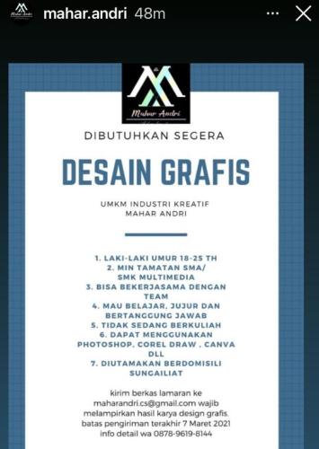 info Loker DESAIN GRAFIS @Sungailiat