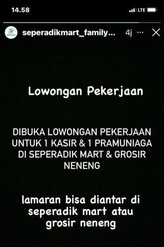 info Loker Kasir dan Pramuniaga @Seperadikmart-toko Neneng-Pangkalpinang