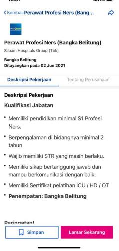 info Loker Perawat profesi Ners @Siloam Hospital Group-Bangka Belitung