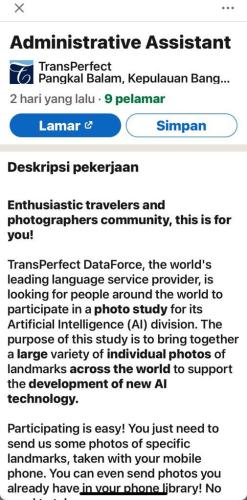 info Loker Administrative Assistant @Transperfect-Pangkalbalam