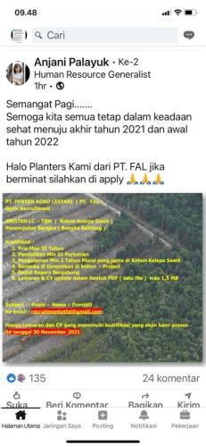 info Loker Asisten LC-TBM @PT.FAL-penempatan Bangka