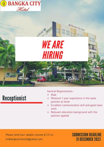 info Loker RECEPTIONIST-Bangka City Hotel