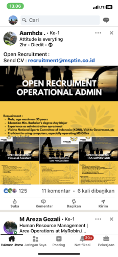 info Loker Operational Admin,Personal Asistant,Staf Procurement,Tax Supervisor-PT Arsari Tambang Bangka