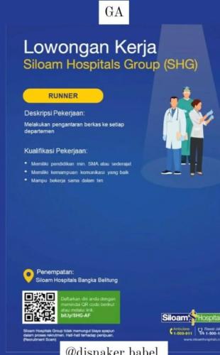 info Loker Runner-Siloam Hospital Group -Bangka