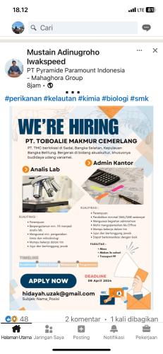 info Loker Analis Lab & Admin Kantor-PT Pyramide Paramount Indonesia-Mahaghora Group