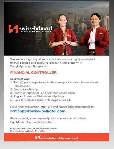 info Loker Financial Controller-Swiss Bel Hotel Pangkalpinang