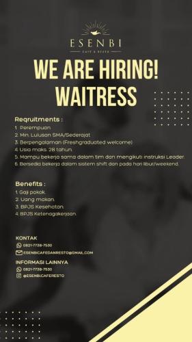 info Loker Waitress-CAFE & RESTO Esenbi Pangkalpinang