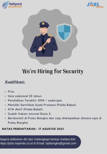 info Loker Security-PT Haleyora Powerindo Project Babel