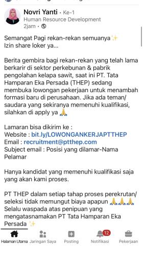 info Loker instrument Technician-PT THEP-Bangka