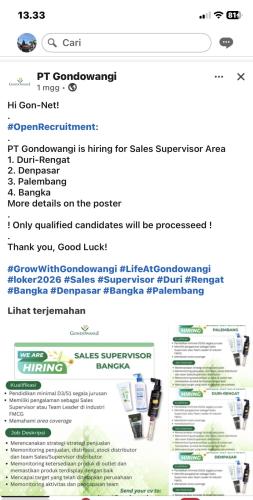 info Loker PT GONDOWANGI-Bangka