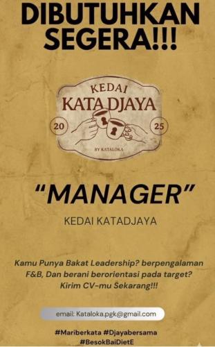 info Loker  KEDAI KATA DJAYA-Pangkalpinang