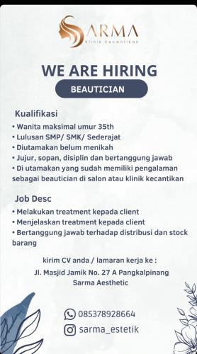 info Loker BEAUTICIAN-Pangkalpinang