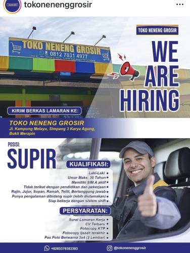 info Loker Supir-Toko Neneng Grosir-Pangkalpinang