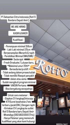 info Loker Kasir & Baker-PT Sebastian Citra Indonesia/Roti O-Pangkalpinang