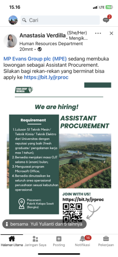 info Loker Assistant Procurement-Evans Group Indonesia