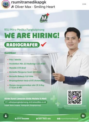 info Loker Radiografer & Tenaga Teknis Kefarmasian-RSU Mitra Medika Pangkalpinang