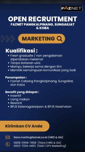 info Loker PT MITRA LINTAS MULTIMEDIA- wilayah Pangkalpinang,Koba , Sungailiat