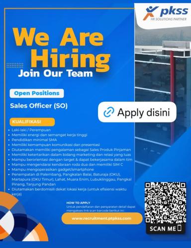 info Loker Sales Officer-Pangkalpinang & TanjungPandan