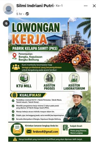 info Loker PT SWARNA NUSA SENTOSA-Bangka 