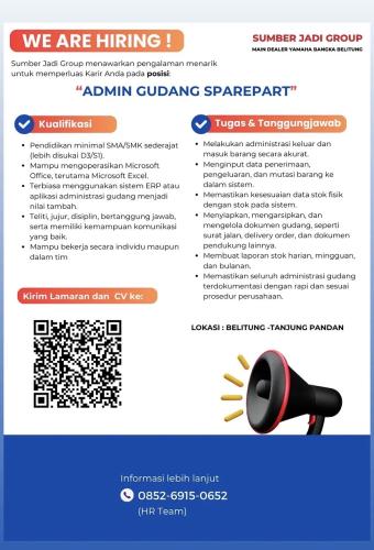 info Loker SUMBER JADI YAMAHA GROUP-Bangka Belitung