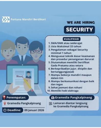 info LOker Security-Gramedia Pangkalpinang