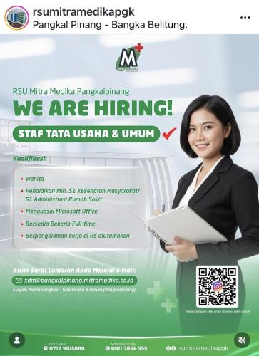 info Loker Staff Tata Usaha & Umum RSU MItra Medika Pangkalpinang