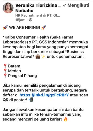 info Loker Business Representative-PT GSS Indonesia