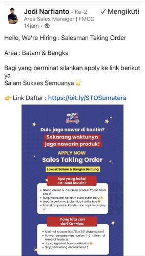 info Loker  Salesman Taking Order PT Cisarua Mountain Dairy Tbk(Cimory)